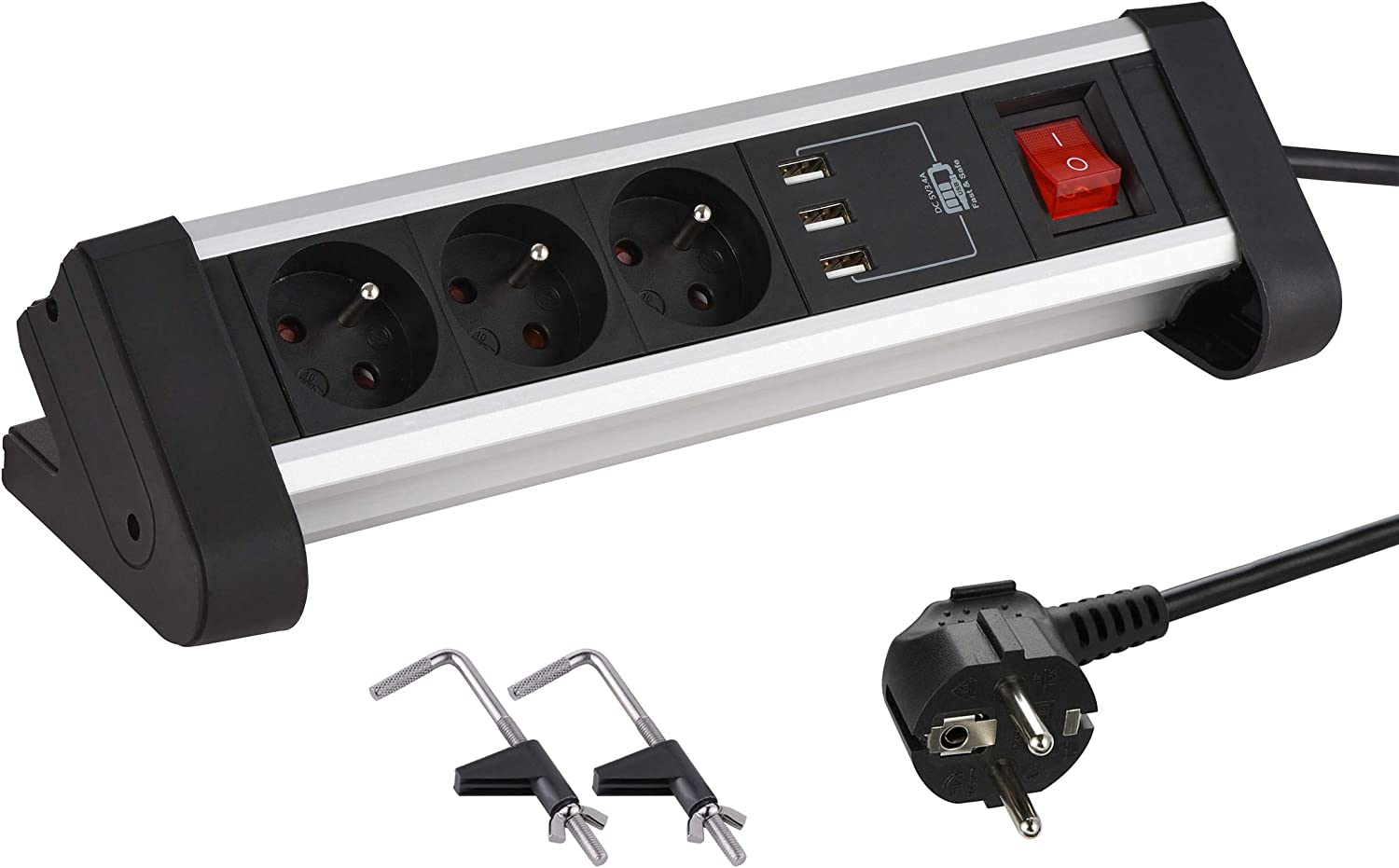 Magnum Triplette de bureau 3PC16A + 2 USB 5V